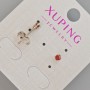 Сережки пусети Xuping з червоним кристалом, діаметр 3, 5мм+- Родій