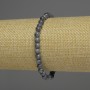 Sapphire bracelet with smooth round beads, 7–8 mm diameter, assorted sizes, 18 cm length, stretch
