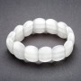 Cat's Eye Bracelet on Elastic, Pearl-toned 'chain' 18x13 mm