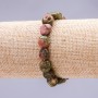 Elastic heliotrope bracelet, tumbled 10×12 mm (±)